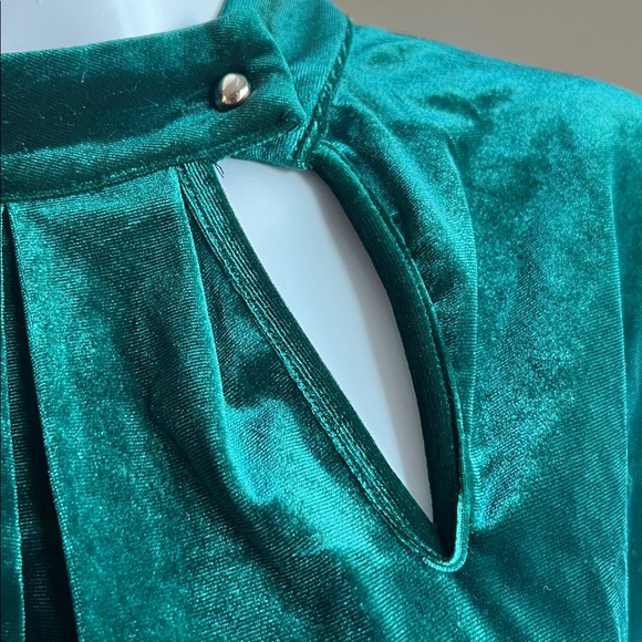 Mock Neck Lantern Sleeve Blouse. - Picture 7 of 10